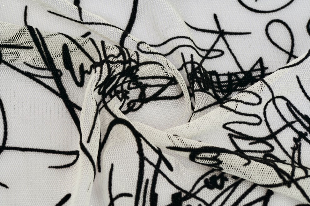 Signature Pattern on Tulle Flock - 2